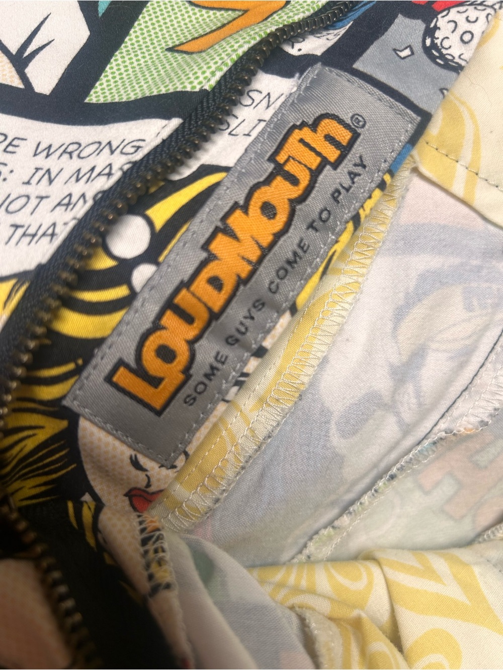 Loudmouth CRAK comic strip golf pants retro graphic Size 34” X 32” - Picture 8 of 12